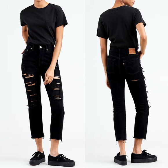 Levi’s‎ 501® Original Cropped Women’s Jeans In Black - Picture 1 of 12